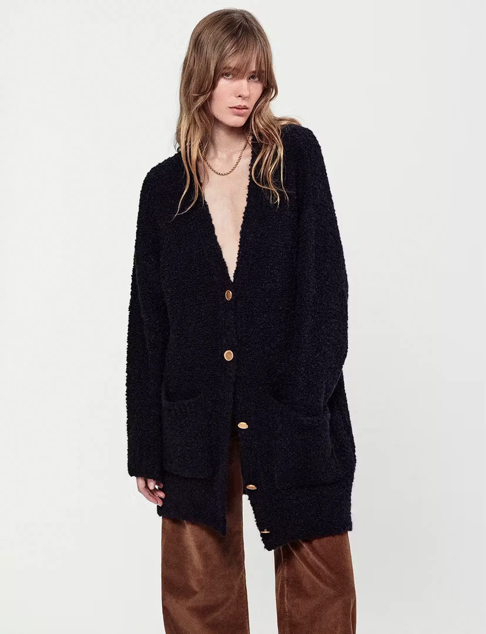 Outdoor Style Staple Boyfriend Bouchle Cardi, Navy