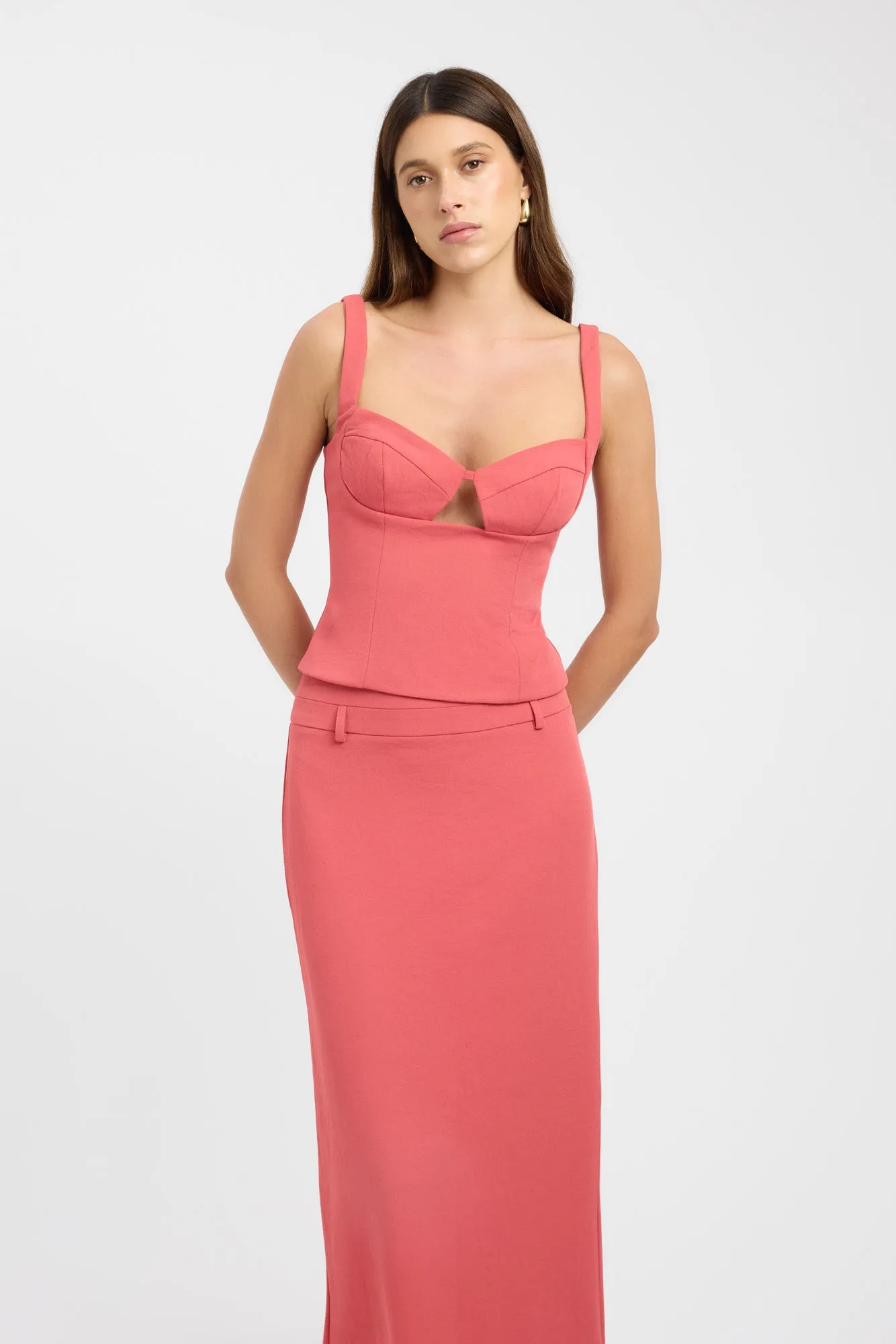 Ariel Low Rise Maxi Skirt High Density Weave Lightweight Material