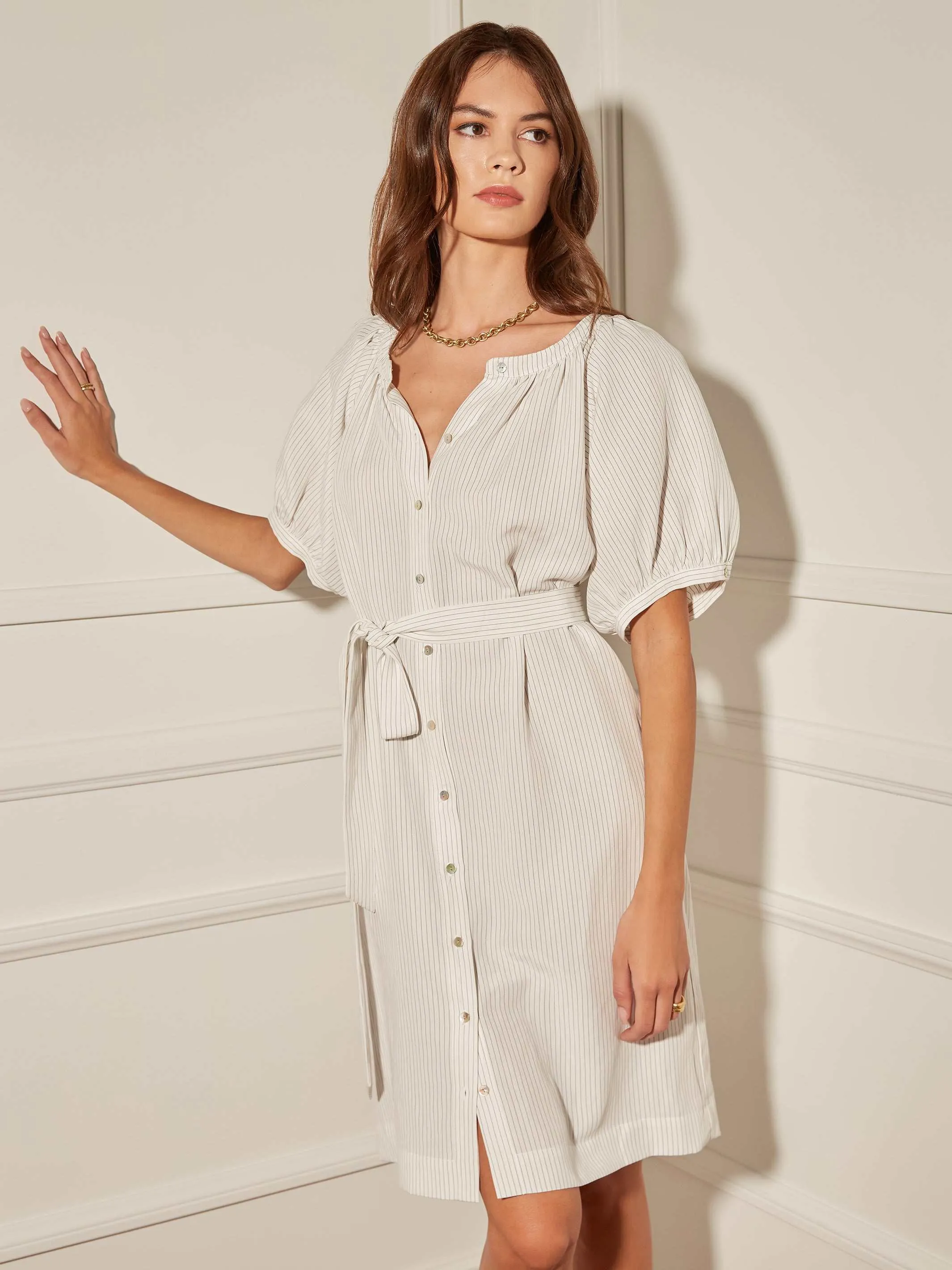 windproof Short Sleeve Peasant Dress