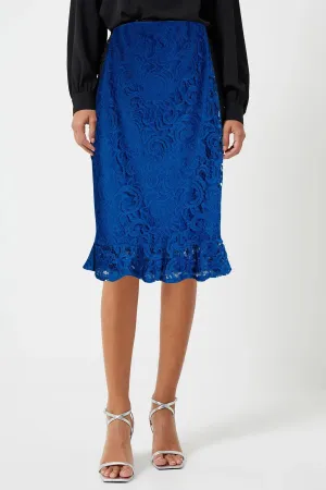 Lace Pencil Skirt Frill Hem Style Fusion