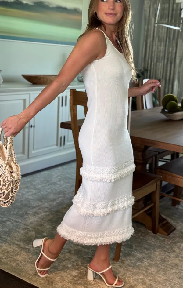 Sister Glow Airy Drape Classic Resort Ribbed Midi