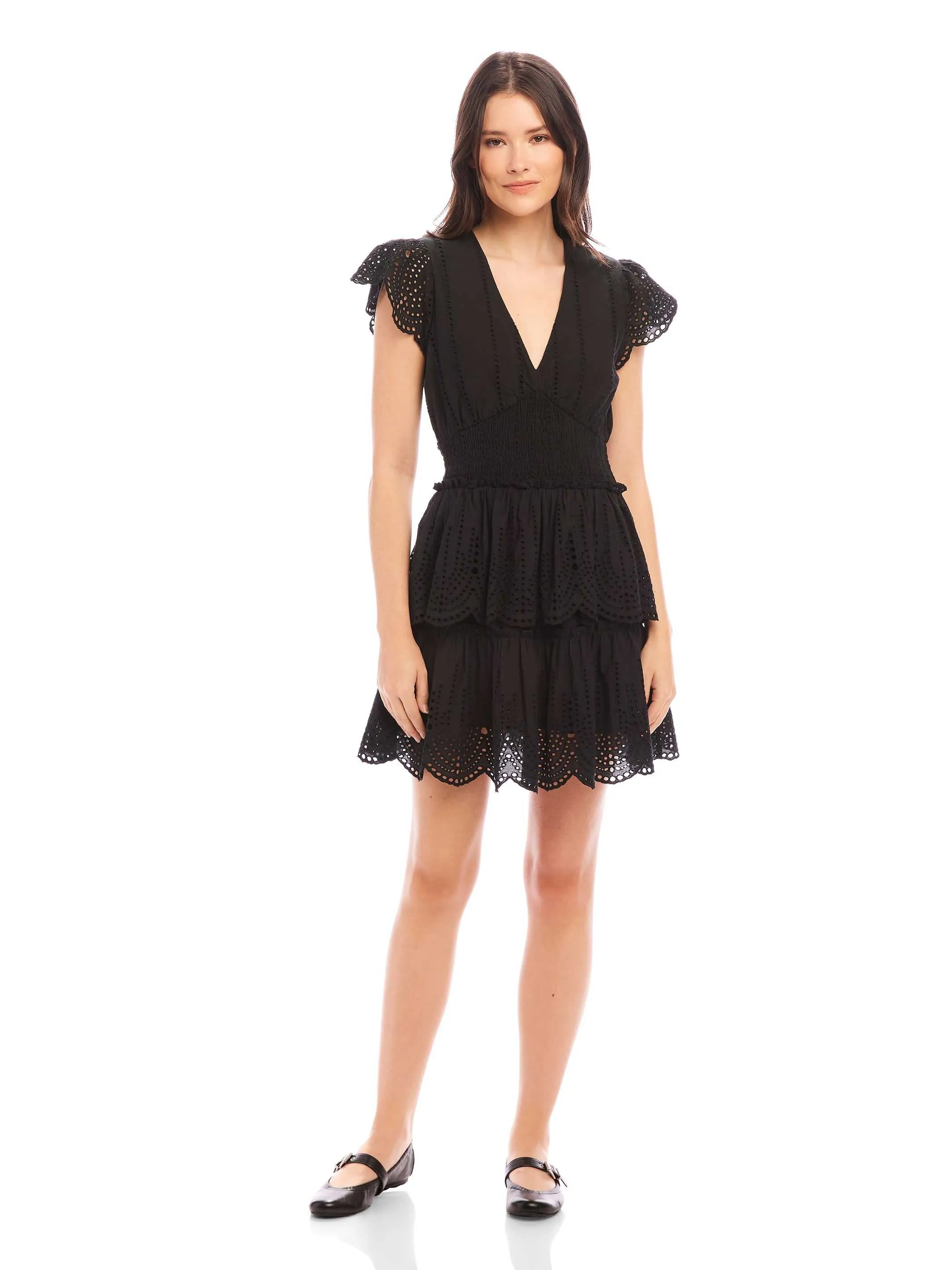 Warranty-Included Lounge Vibes Isla Embroidered Tiered Dress