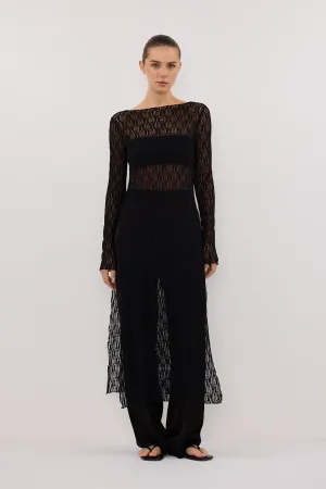 High Elasticity Workday Fit LIZZIE BLACK BOAT NECK TUNIC TOP