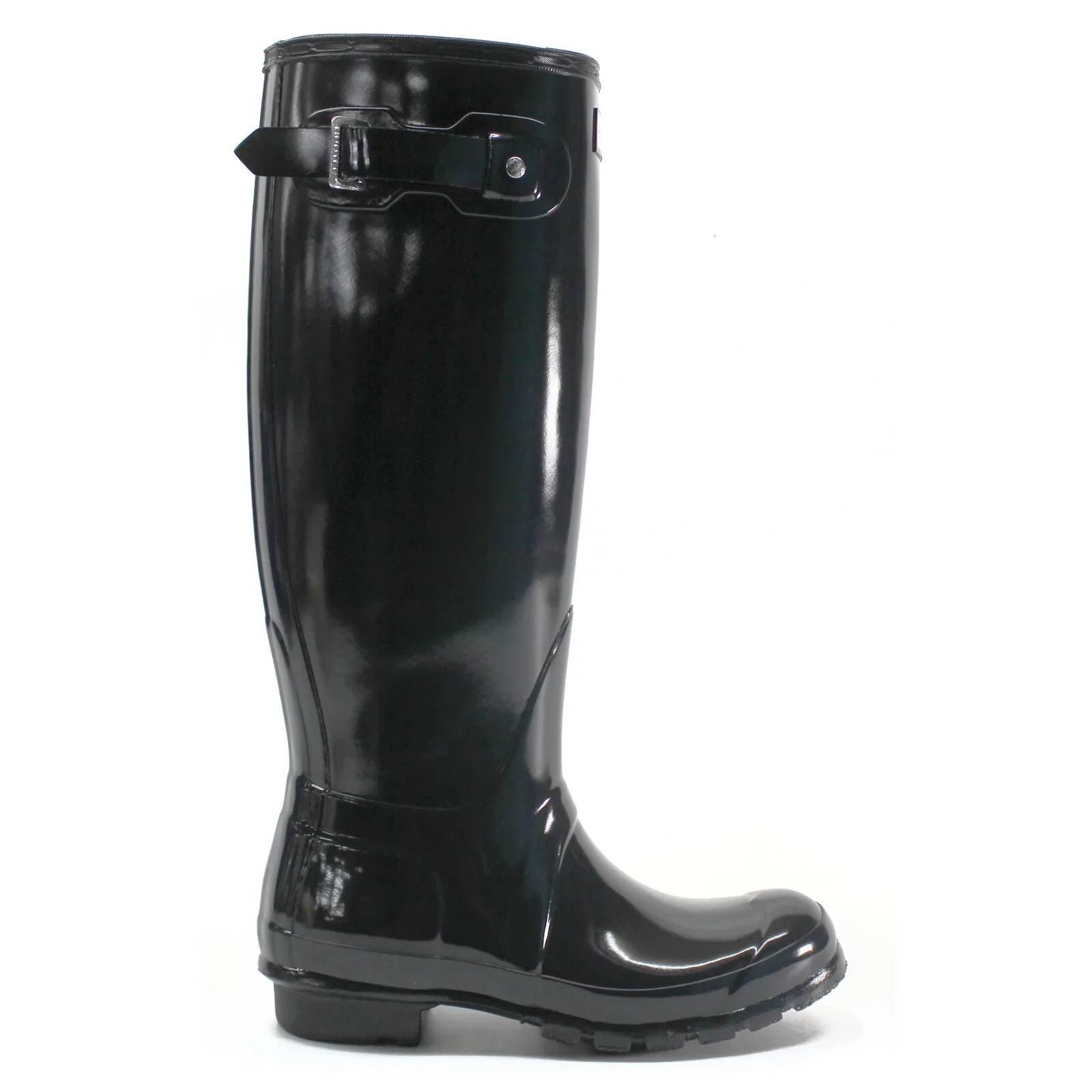 Hunter Original Tall Gloss Rubber Women's Wellingtons Navy Boots Protective Lining Work Terrain