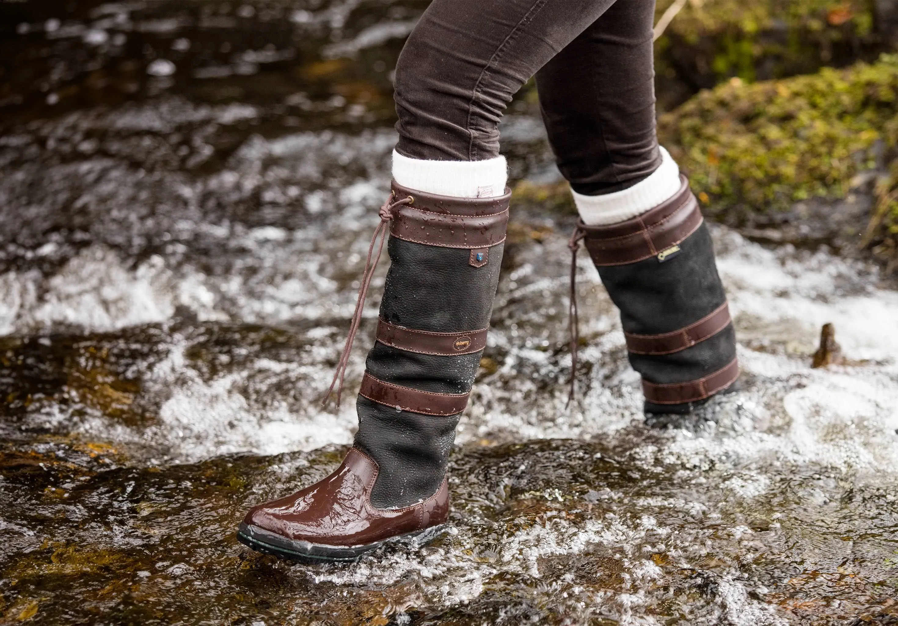 Galway Ladies ExtraFit? Country Boot - Black/Brown Eco Material Functional Minimalist