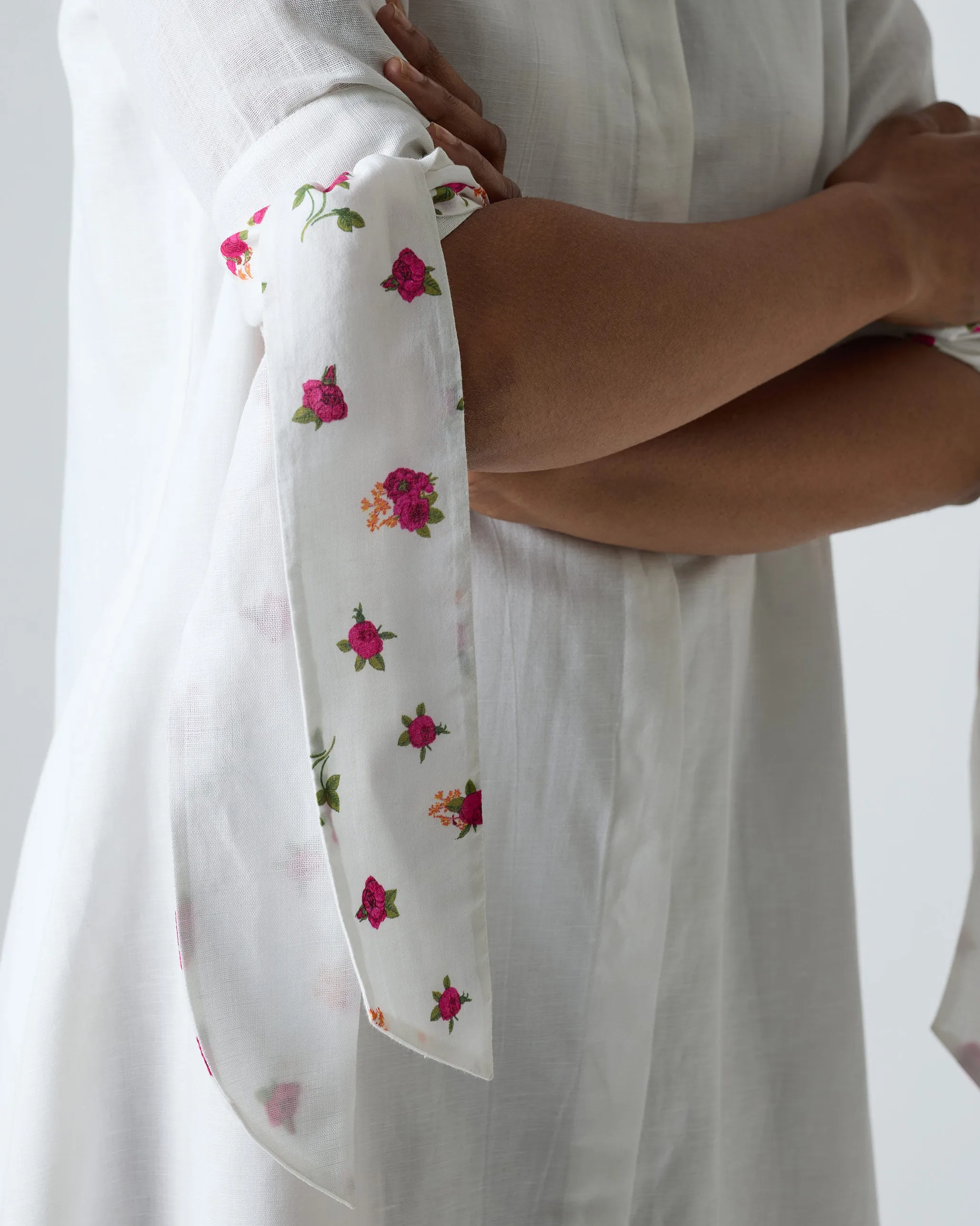 Collared Dress - White Sleek Motion