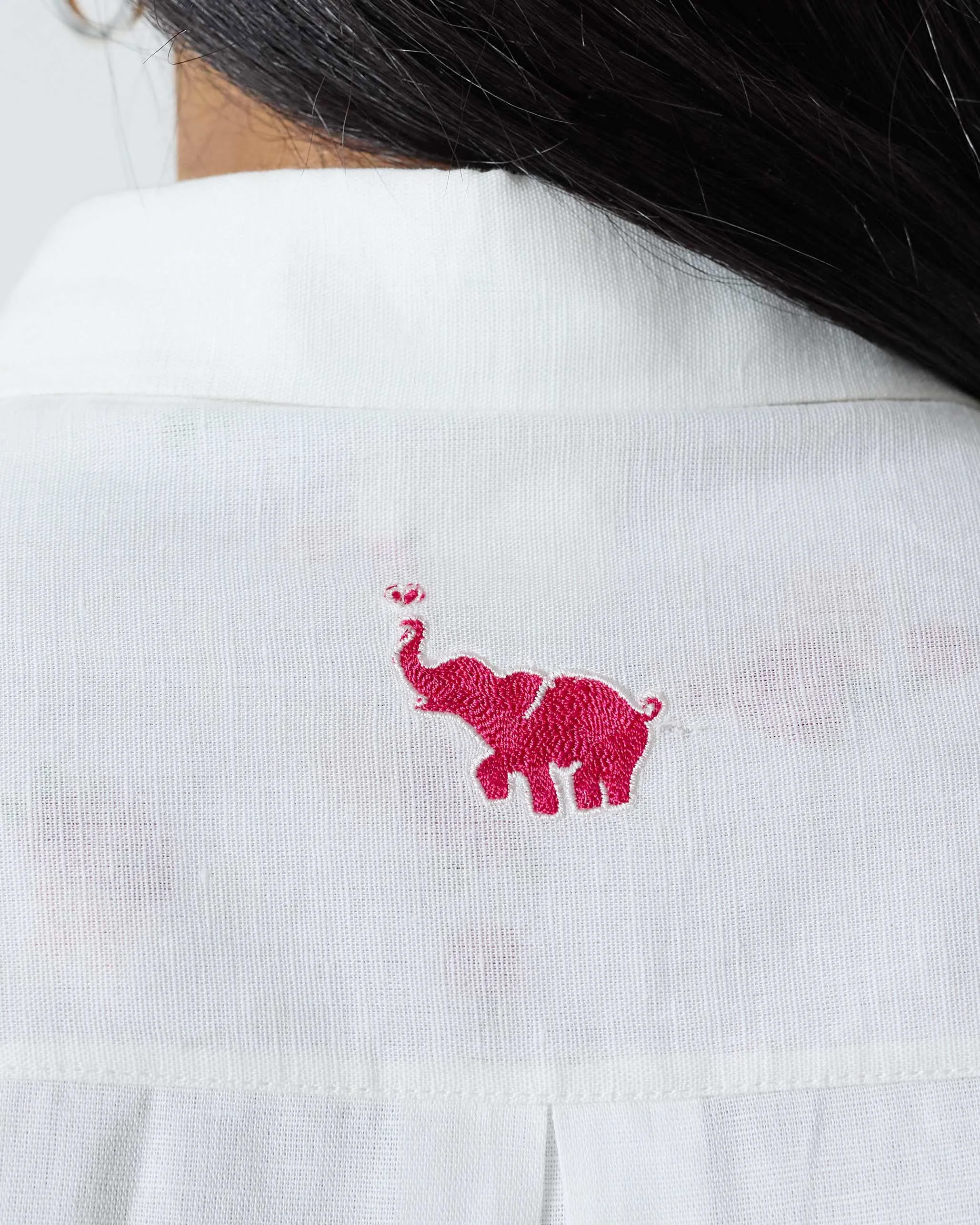 Collared Dress - White Elegant evening wear Cozy Flex