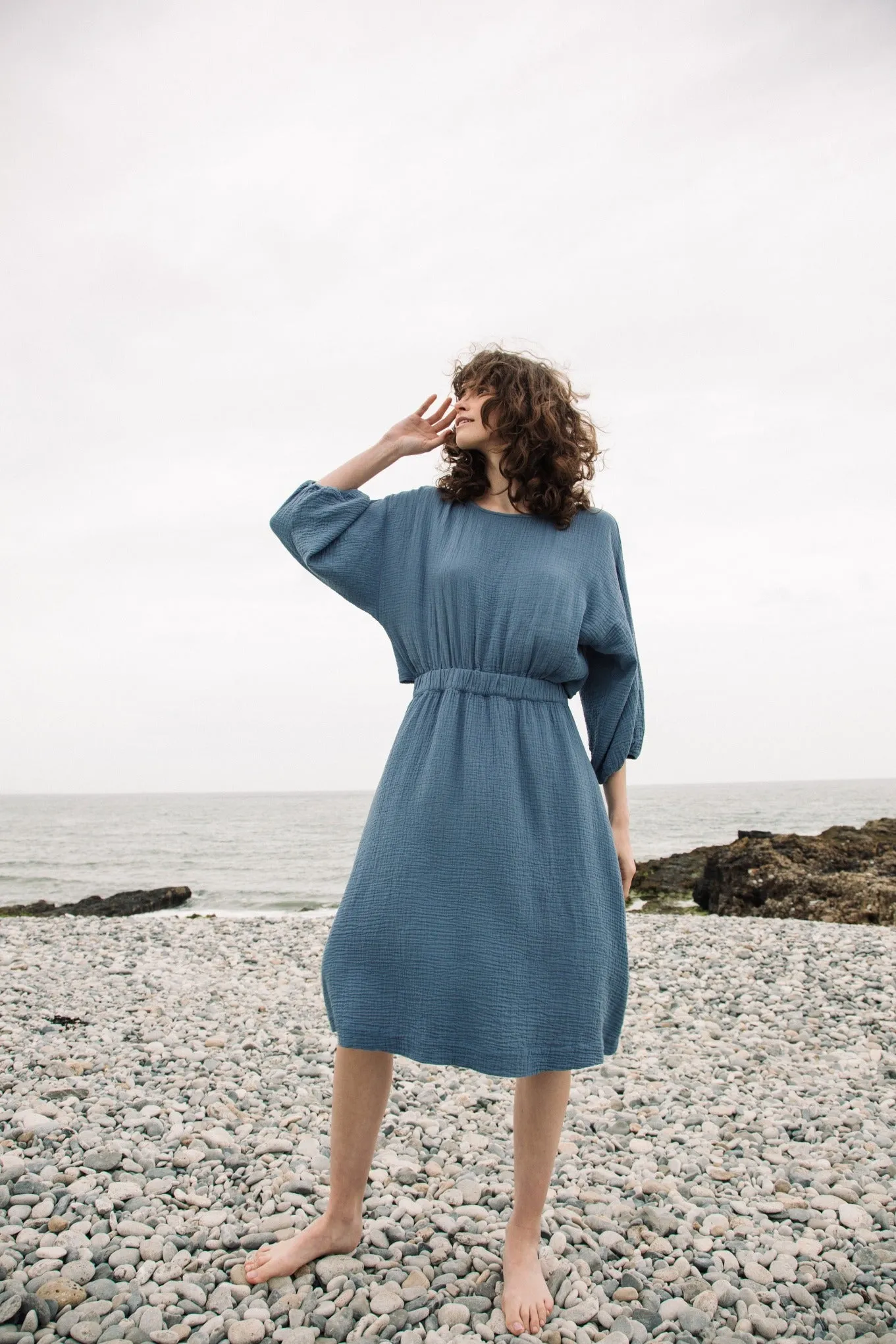 Ezili Organic Cotton Dress in Pewter by HANNAH BEAUMONT Guest Glam