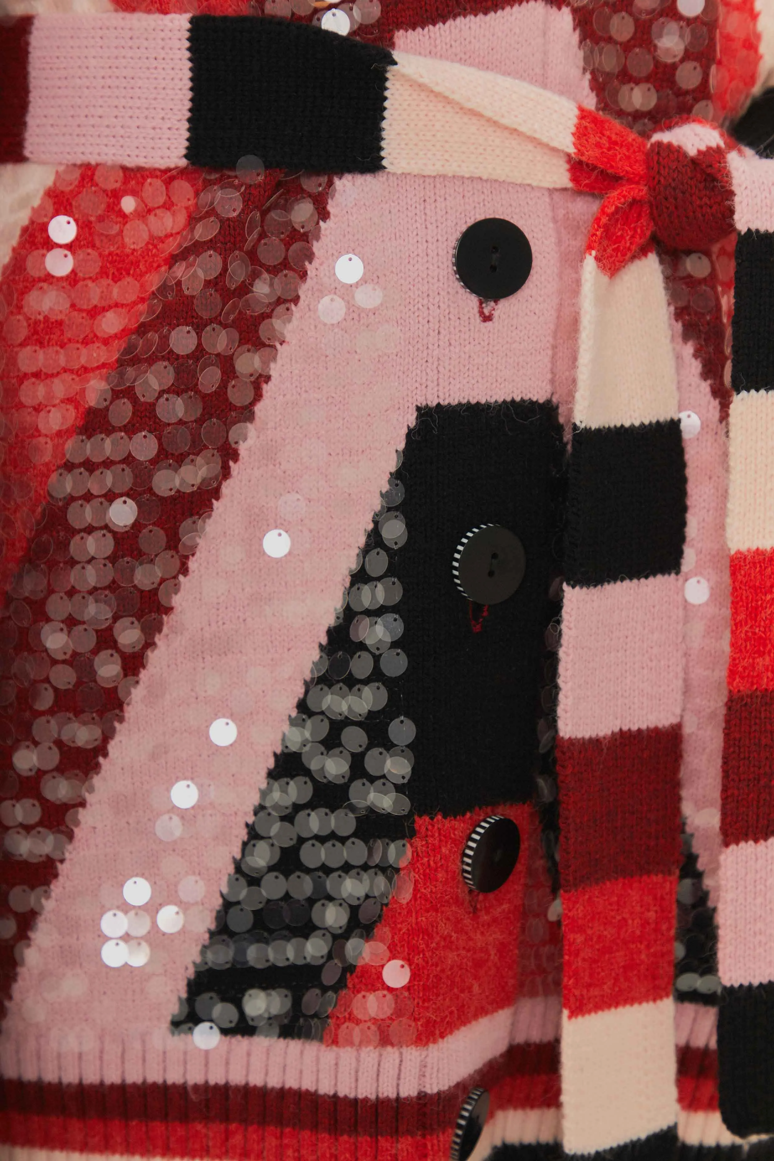 Colorful Stripes Knit Cardigan TearResistant Fabric