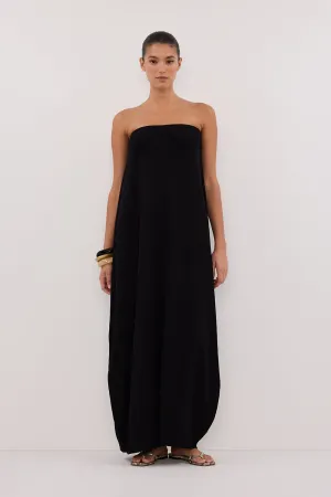 ALIAS BLACK TEXTURED KNIT STRAPLESS MIDI DRESS Romantic Hour