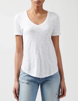 Slub Jersey V-Neck S/S Tee, White Flex Fit Functional Fashion