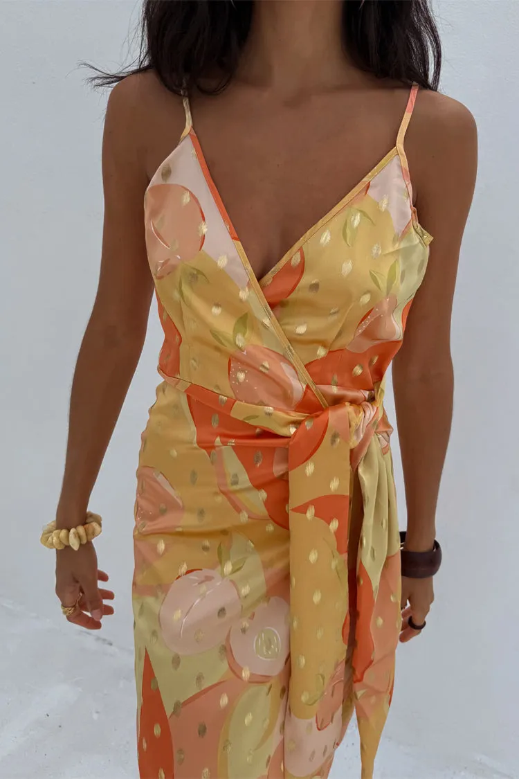 Soft Feel Tailored Elegance Apricot Strappy Vienna Dress