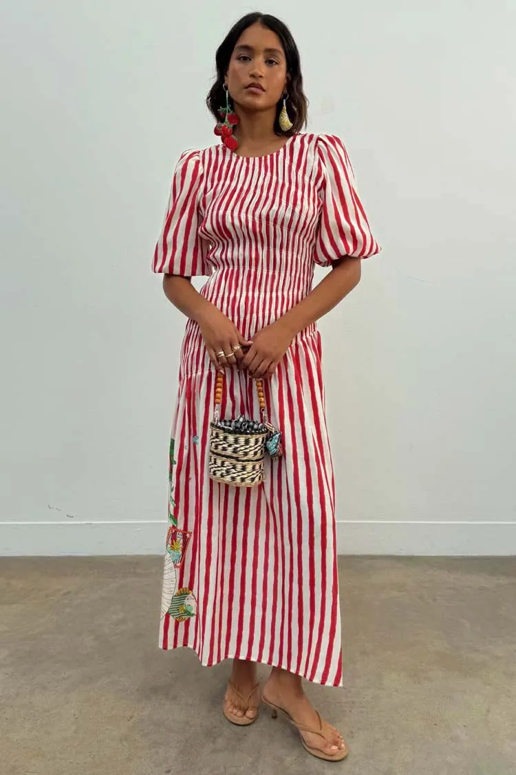 Red Stripe Nara Dress Fresh Glow