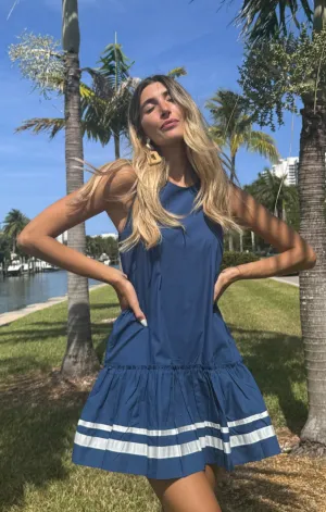 Exclusive-Design In The Navy Mini Dress