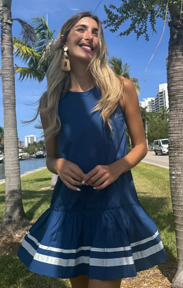 Bright Mood In The Navy Mini Dress