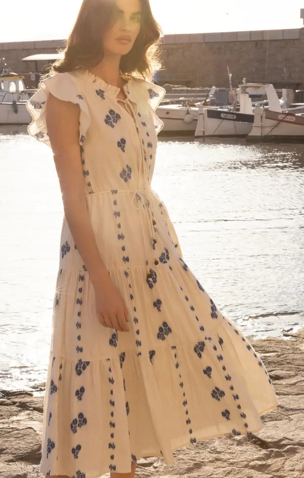 Day Glow Non-Iron Cinched Flirty Midi