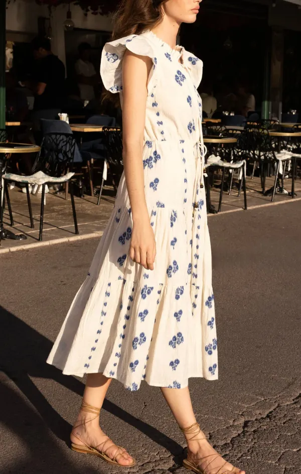 Removable-Straps Flattering Shape Design Cinched Flirty Midi