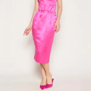 Corset Midi Skirt Sharp Look