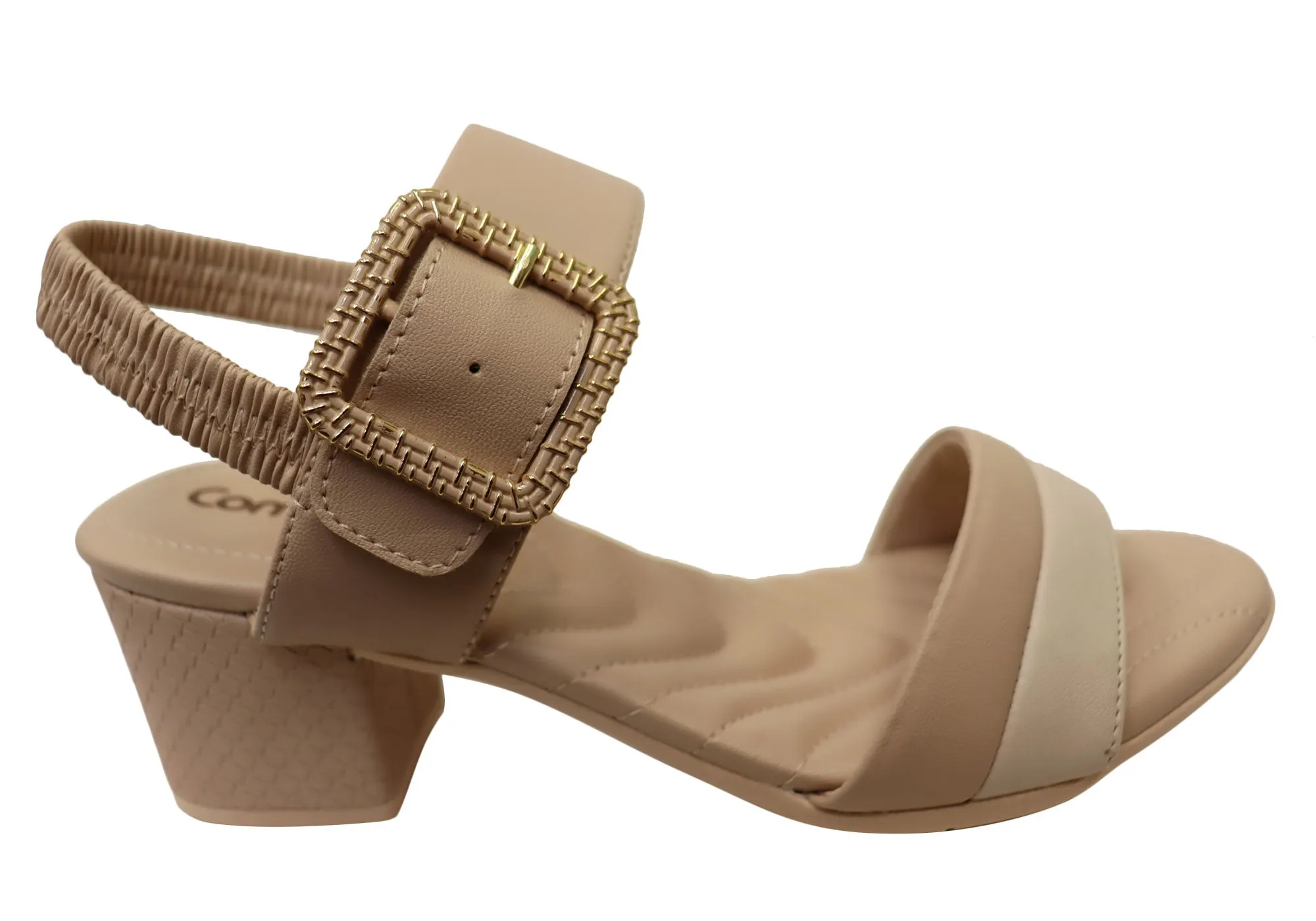 Comfortflex Beatrice Womens Comfortable Brazilian Heels Dress Sandals Multi Directional Comfortable Upper