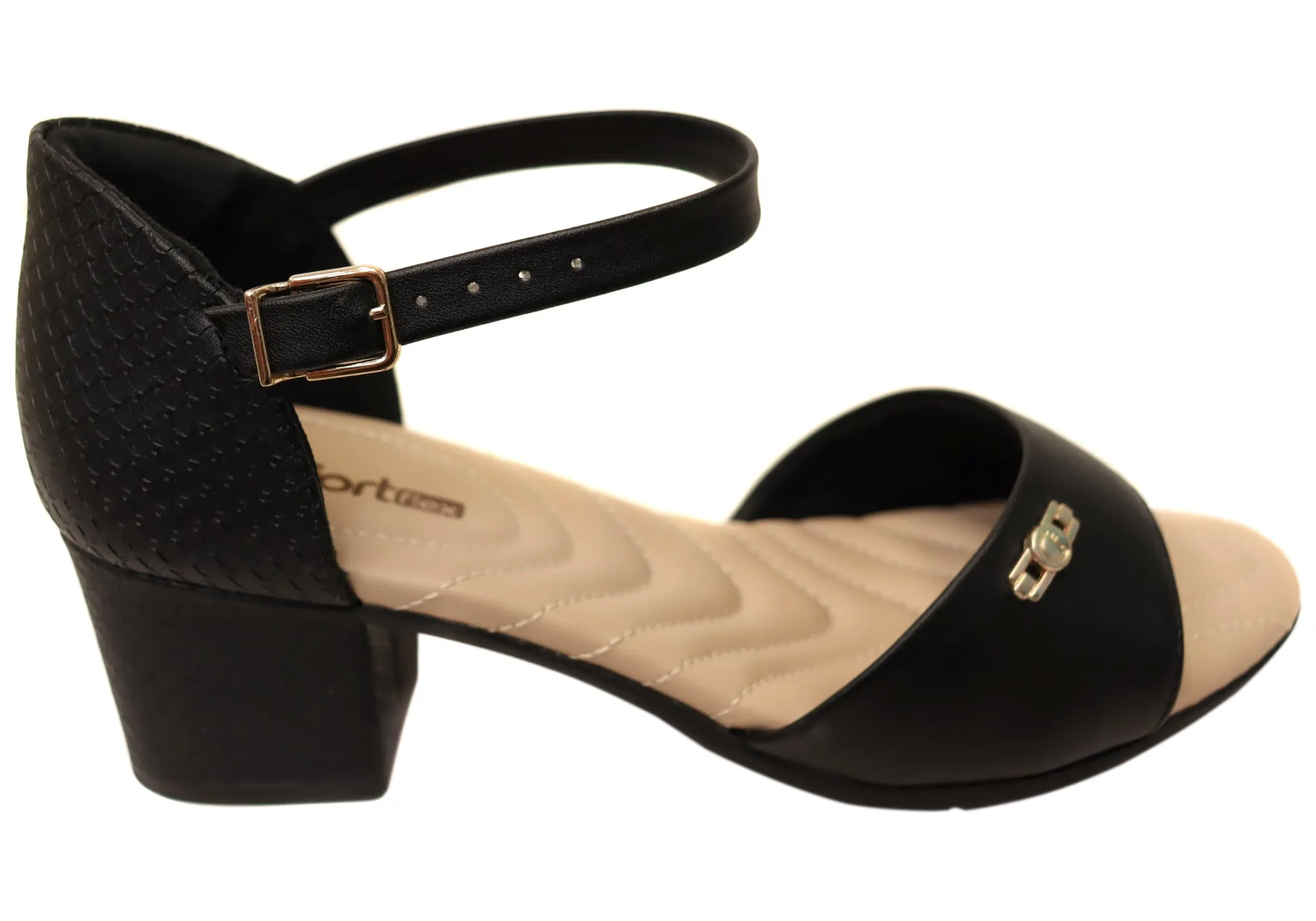 Comfortflex Teki Womens Comfortable Brazilian Heels Dress Sandals Gold High Heels Stable base