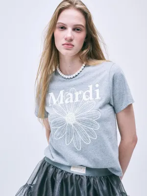 Playful Design Daily Favorite SLIM TSHIRT FLOWERMARDI_GREY IVORY