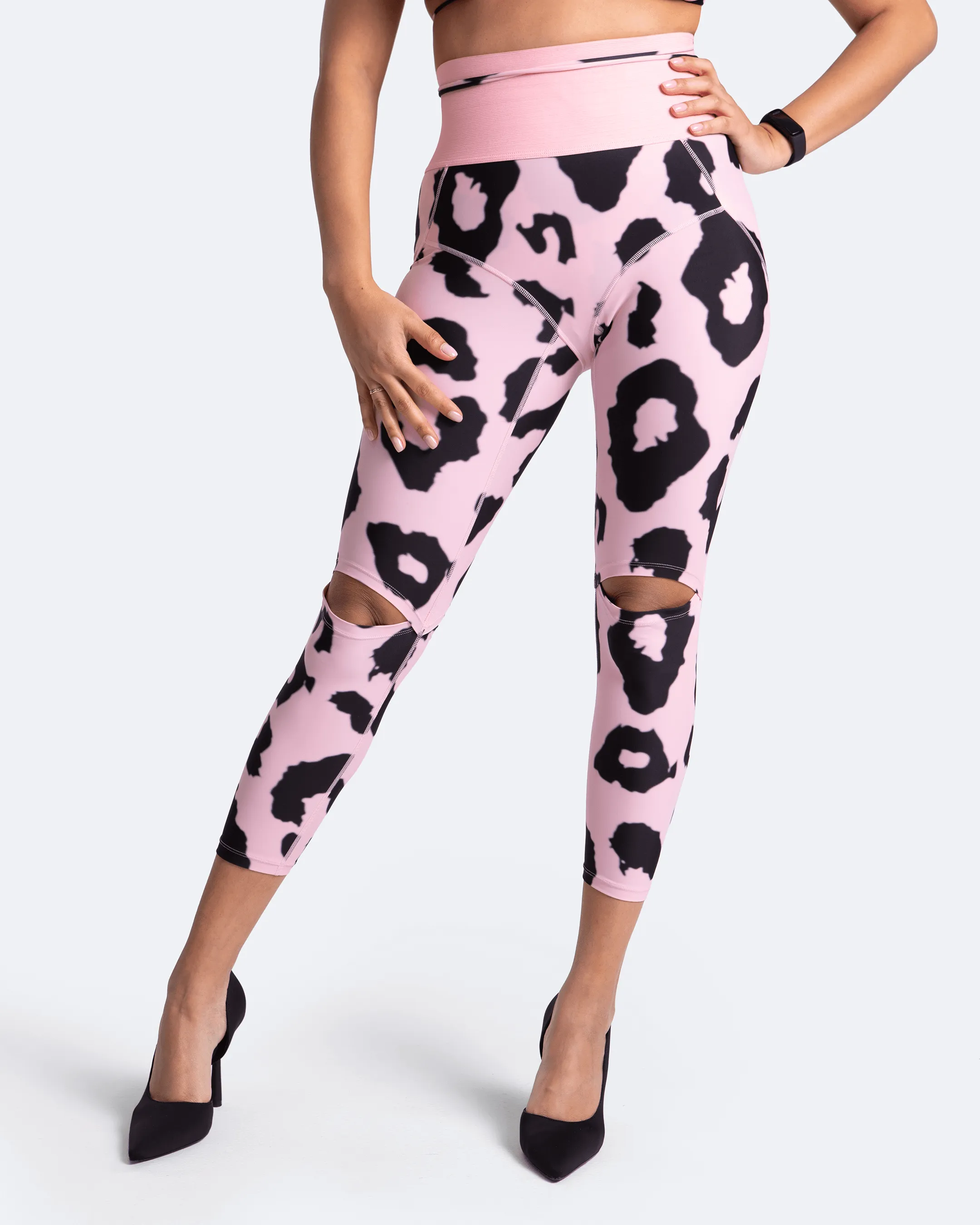 Casual Comfort High-Rise Knee-Slit Leggings