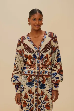 Sand Nature Land Knit Cardigan Breathable mesh panel