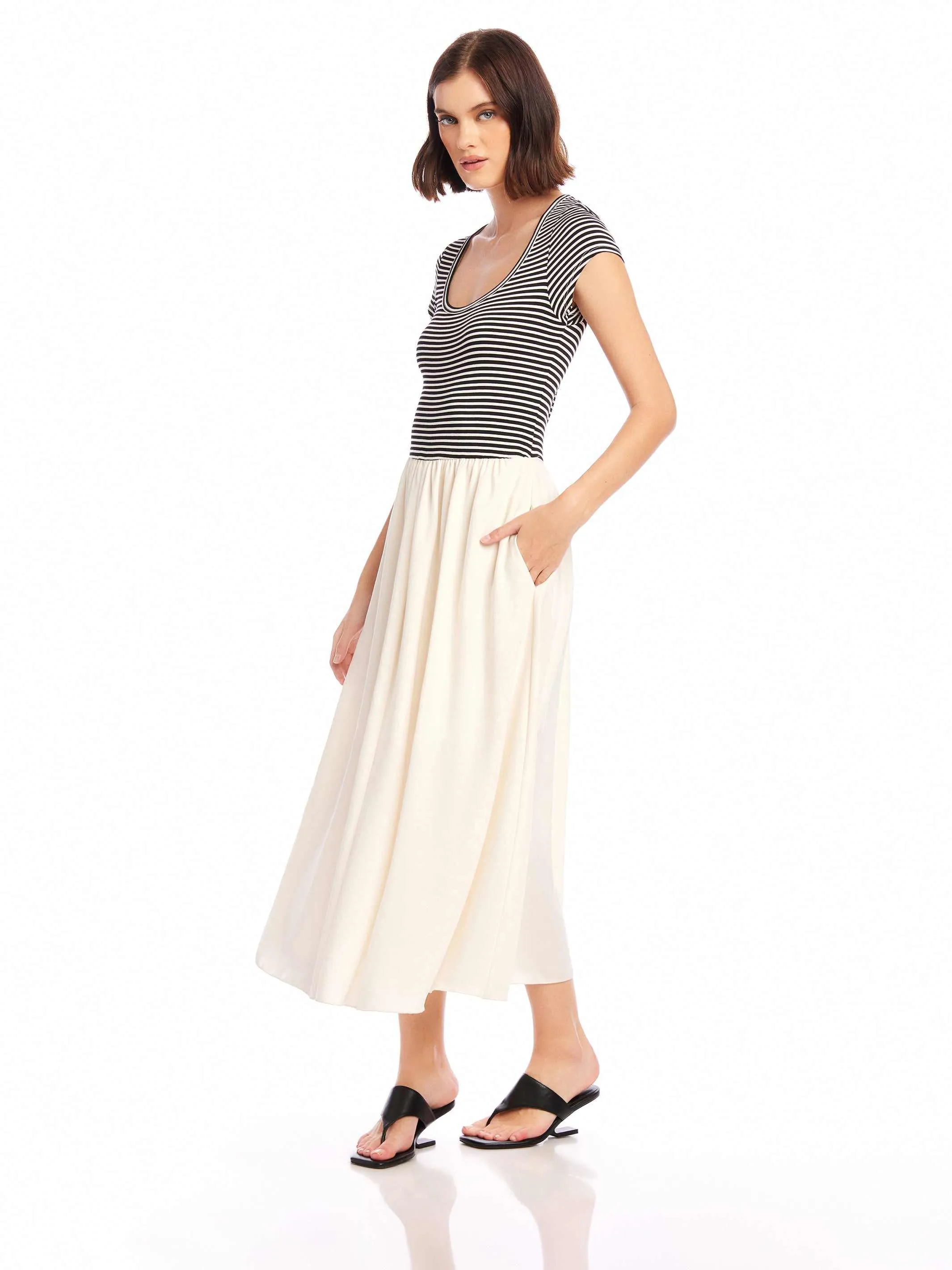 Water-resistant Love Blend Contrast Hem Sylvie Dress