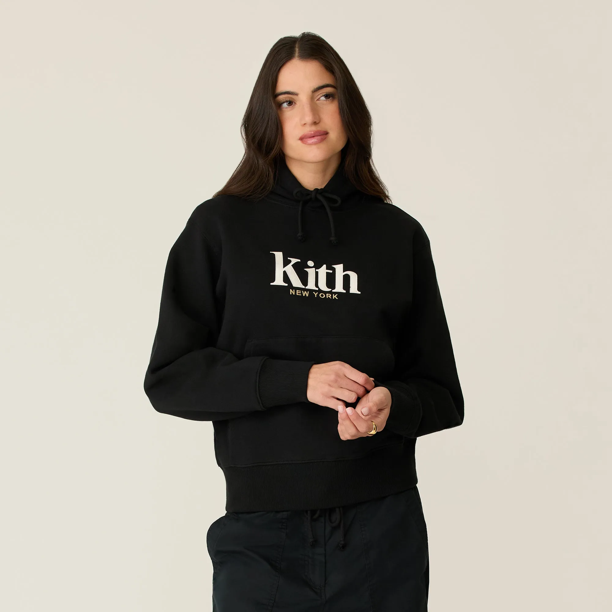 Kith Women Jane New York Hoodie II - Black Product improvement Anti Odor