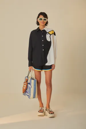 Black With Stripes Shorts Active Fit