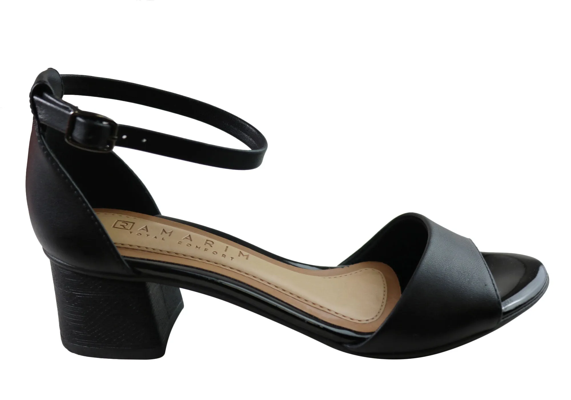 Ramarim Total Comfort Kinza Womens Low Heel Sandals Made In Brazil Glossy Detail Outfit Boost