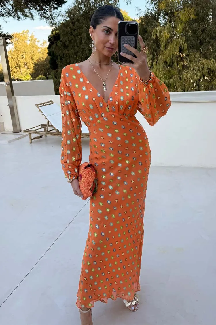 Coral Multi Foil Emma Dress Refined touch