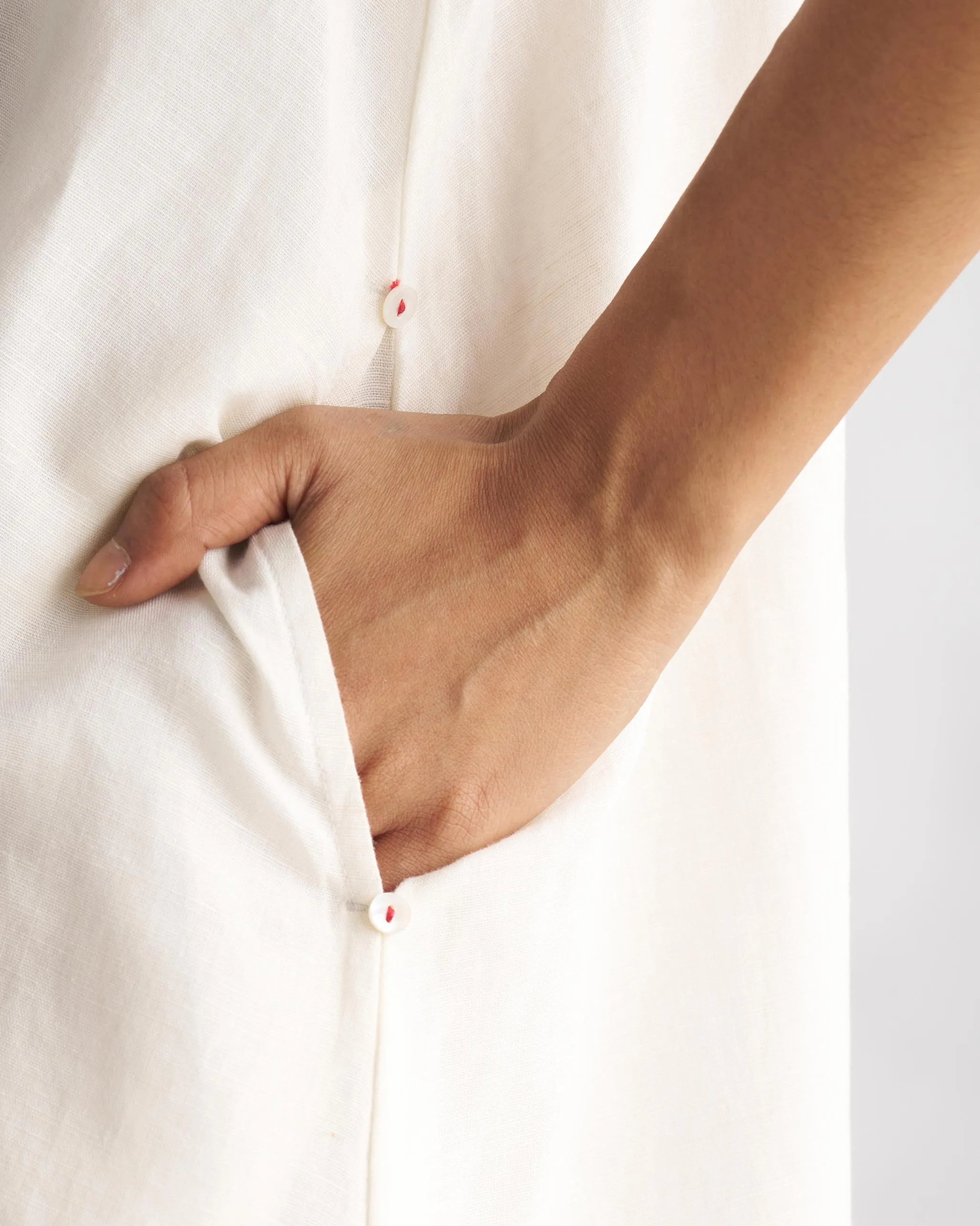 Double Layer Dress - Ivory Fitted Neat Soft Colorway