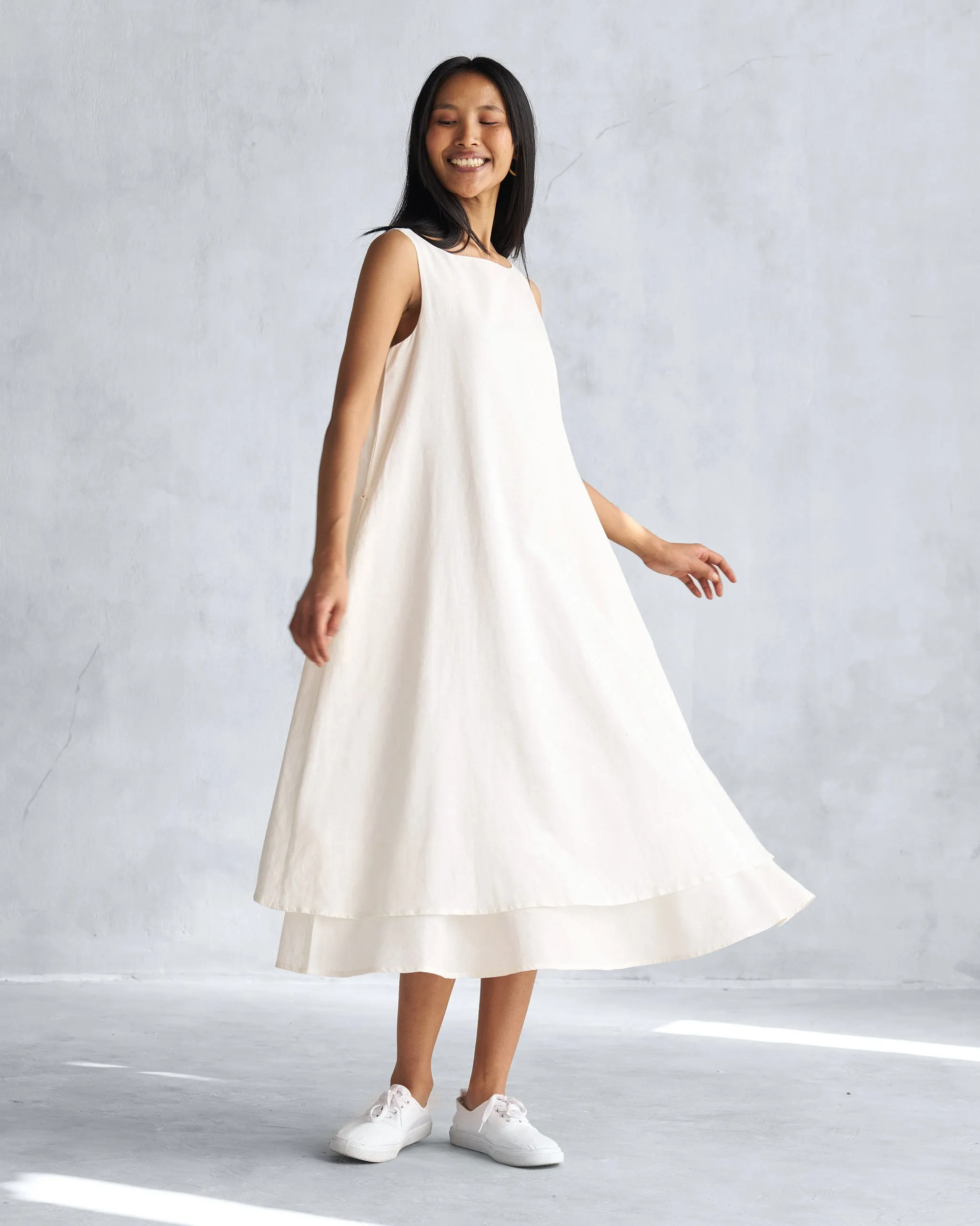 Double Layer Dress - Ivory Japan Line