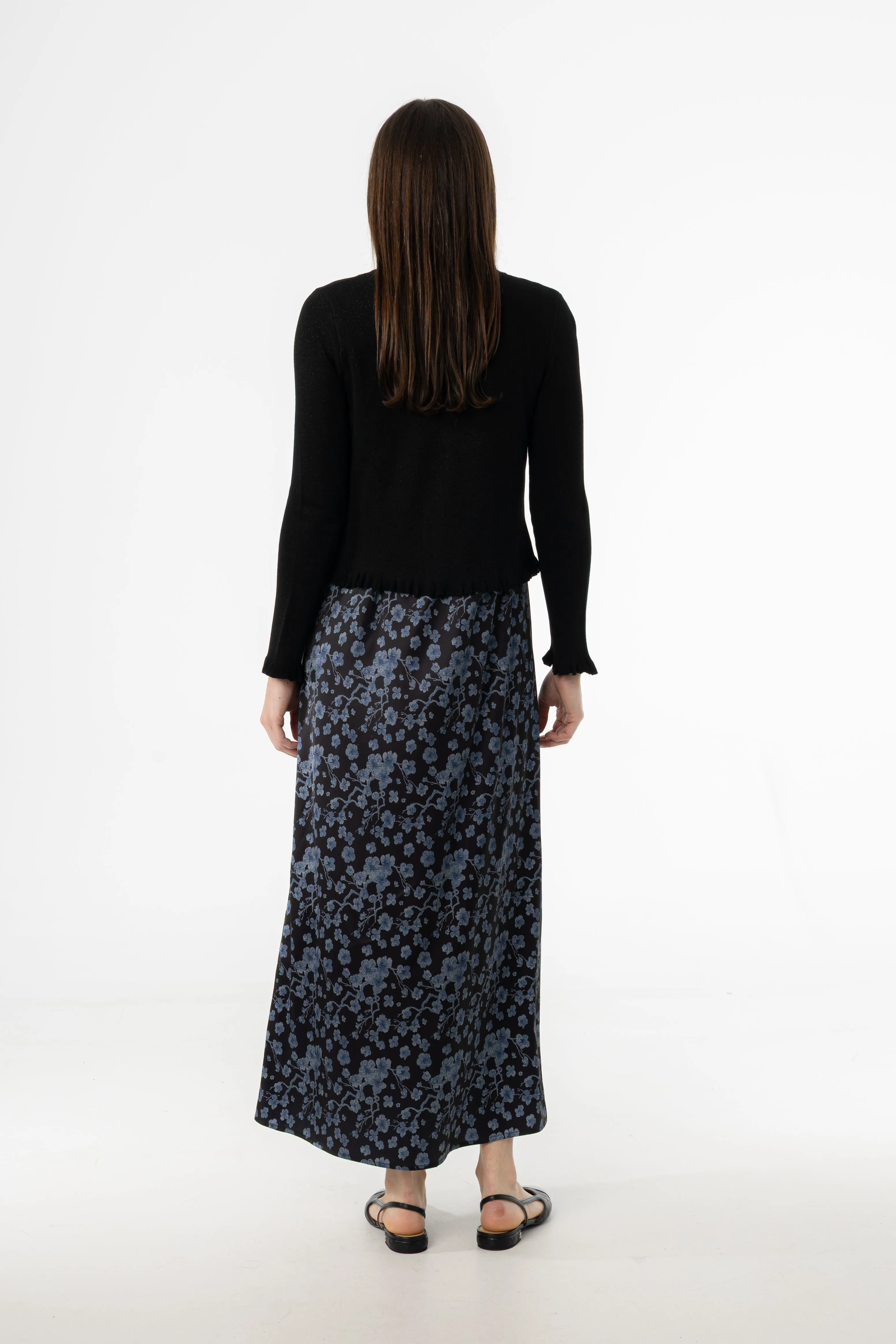 Clean Edge Blue Floral Printed A-Line Slip Jumper