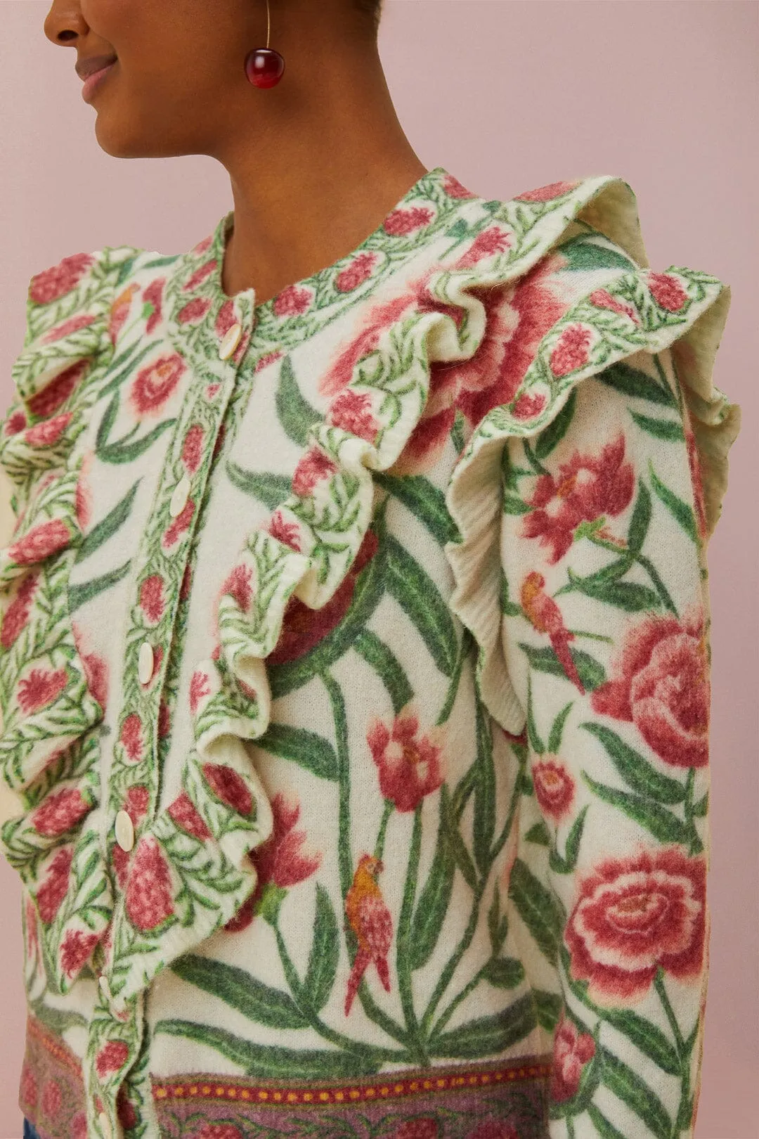 Compression Fit Technology FadeResistant Treatment Cream Ainika Delicate Knit Cardigan