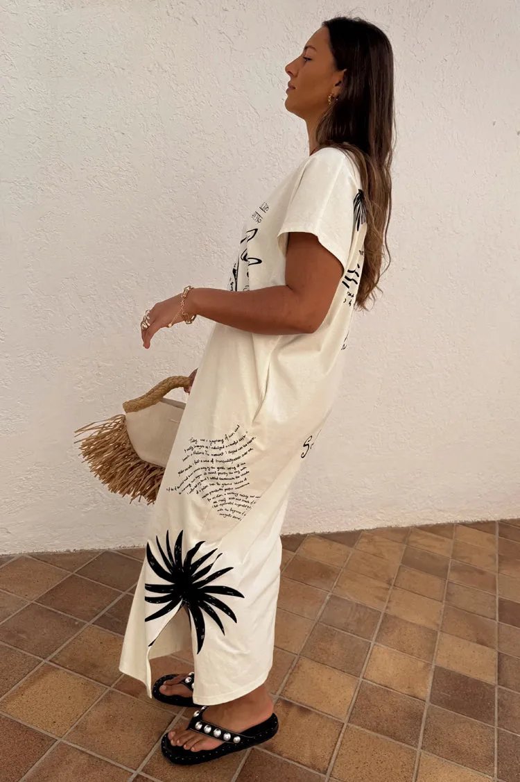 Inner Glow Simplistic Mood Cream Palma T Shirt Dress