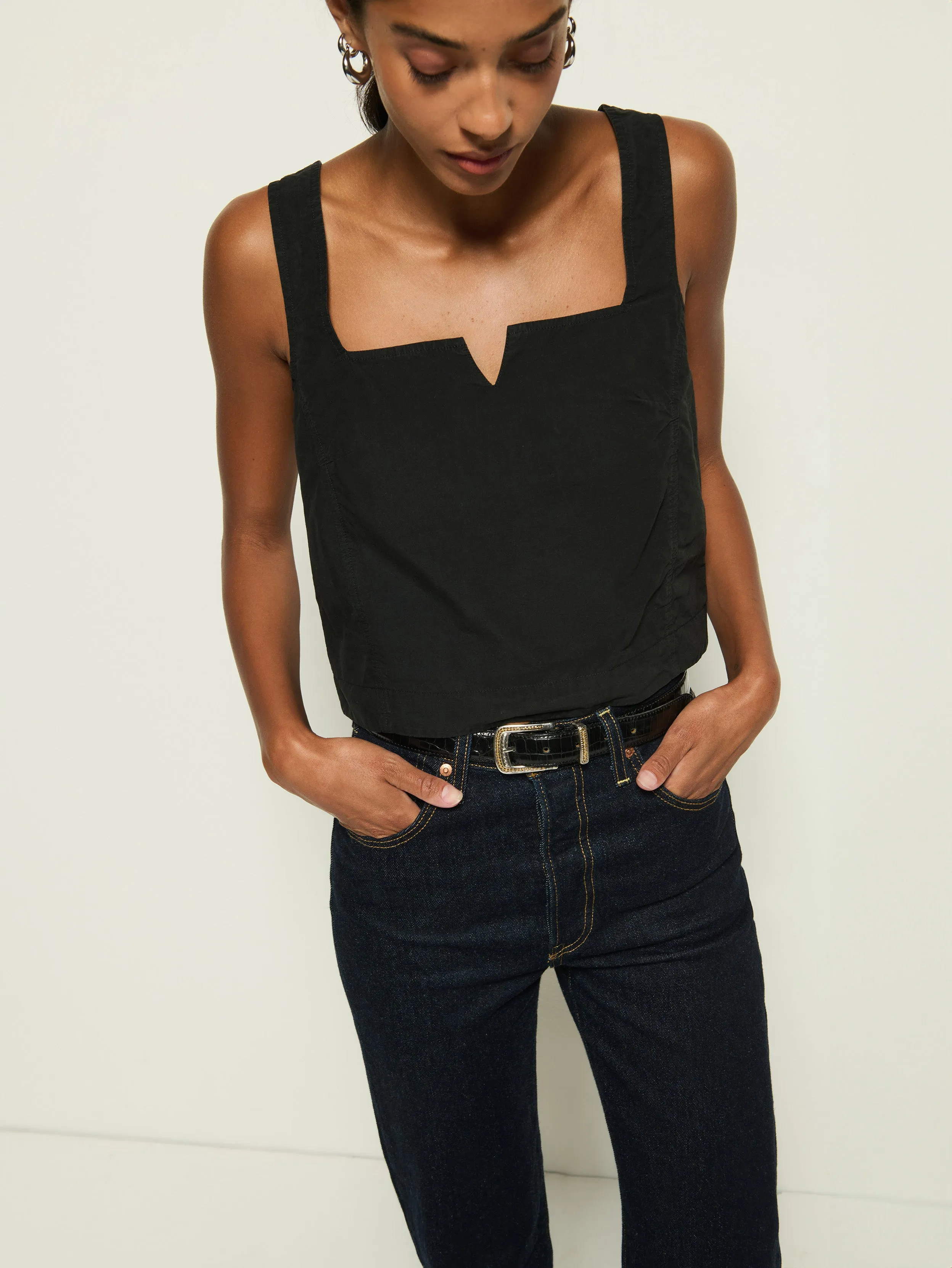 Crista Square Tank polo neck