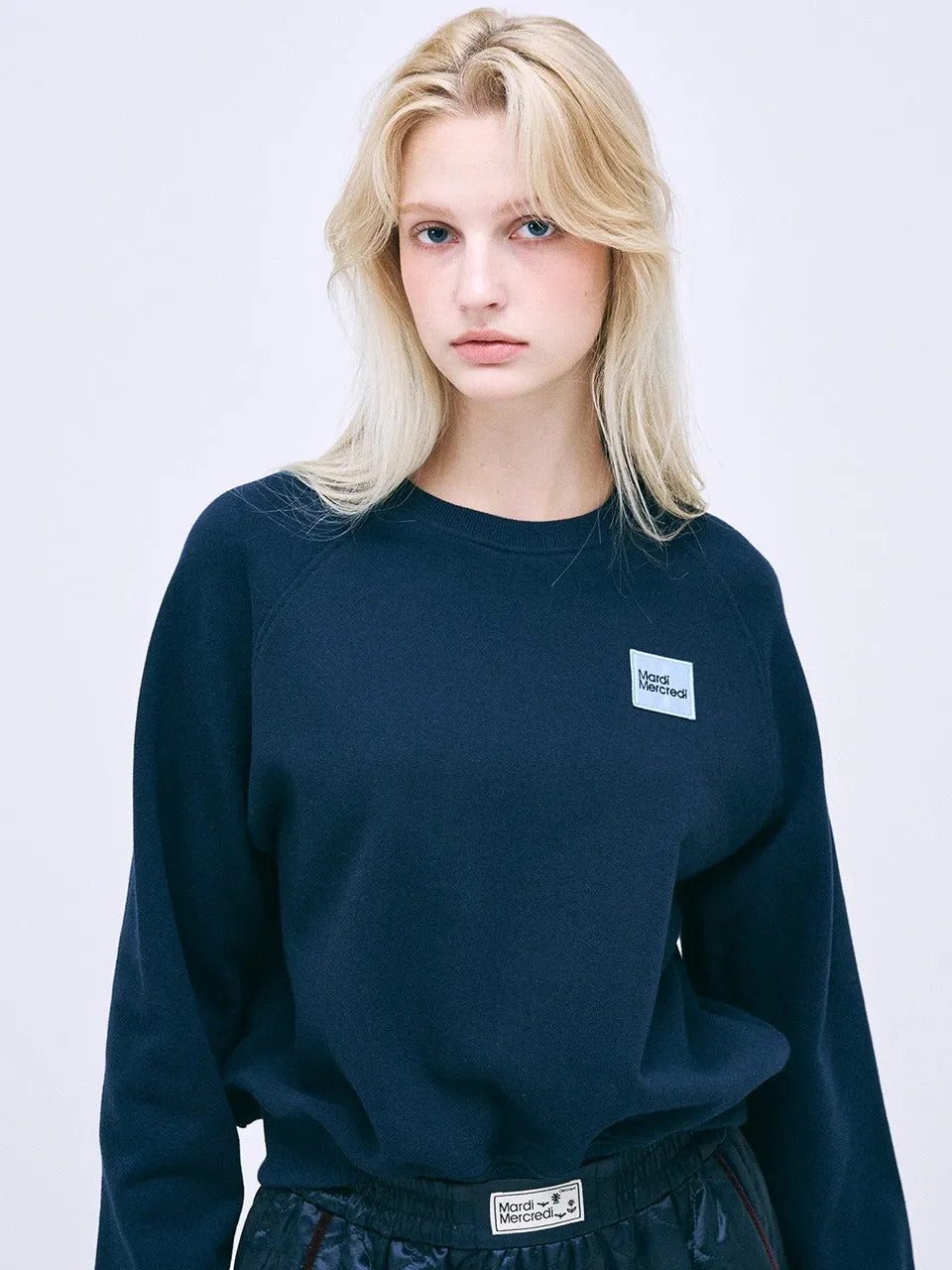 product mid range value CROPPED SWEATSHIRT SQUARE LOGO_NAVY