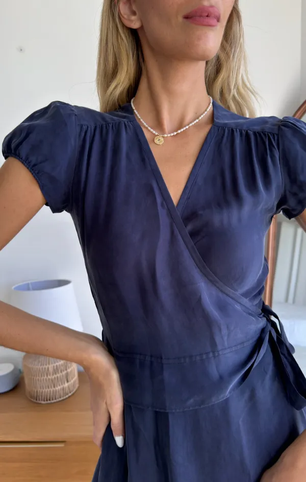 Date Nightwear Cupro 2 in 1 Wrap Dress