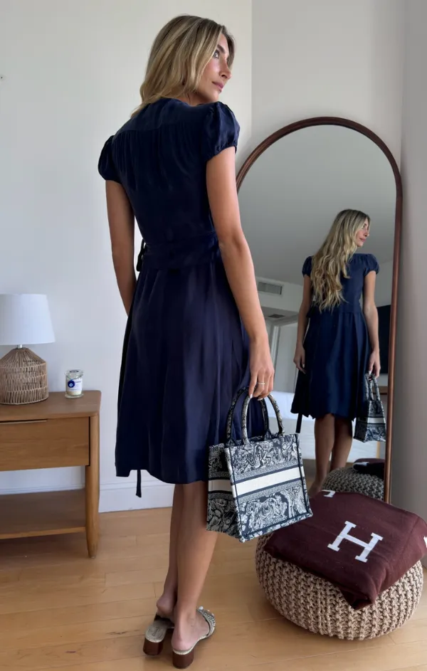 Cupro 2 in 1 Wrap Dress Dainty Finish Quick Glam