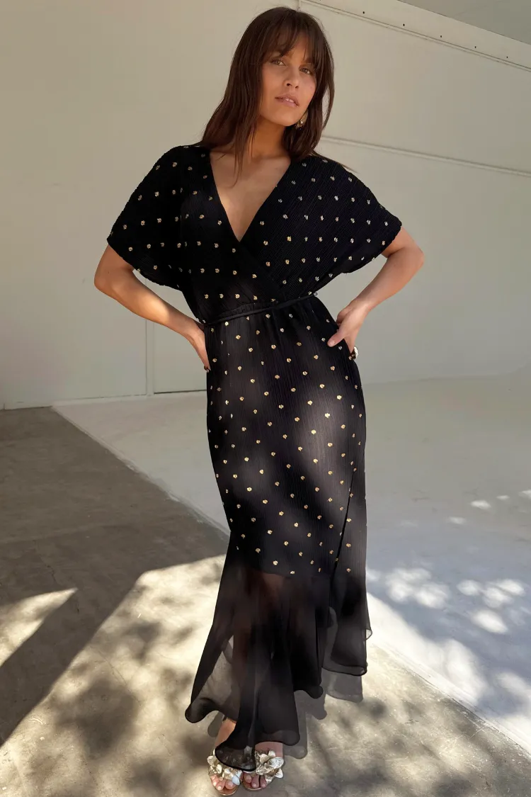 Easy Fit Black Plisse Fifi Dress