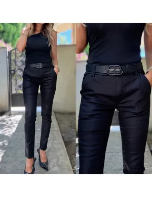 Pocket Reinforcement Active Look Dafna Pant, Black Checkered