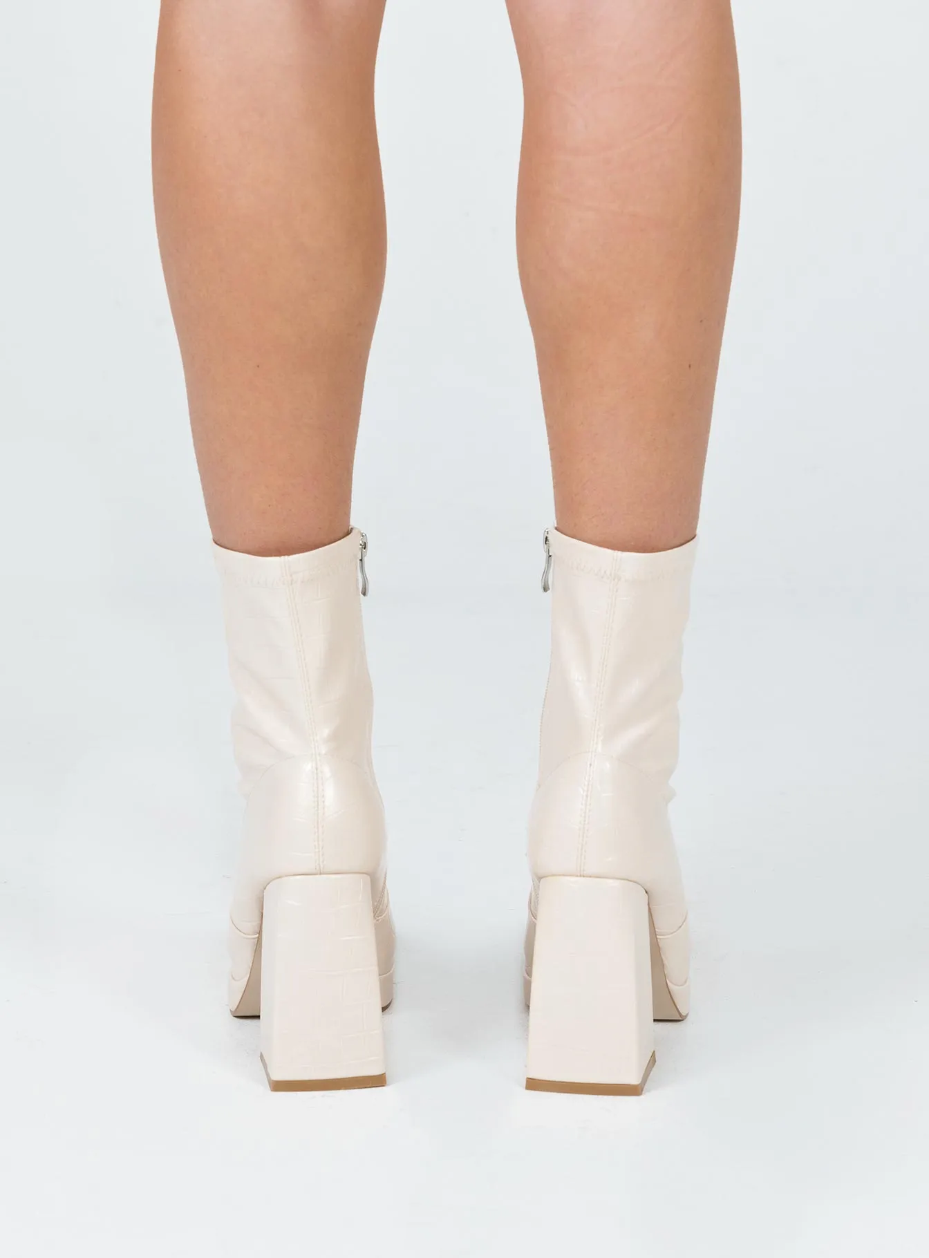 Eastern Boots Beige Croc Adult Casual Tight Fit