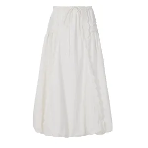 Damson Madder Agatha Puff Midi Skirt White Texture Shot