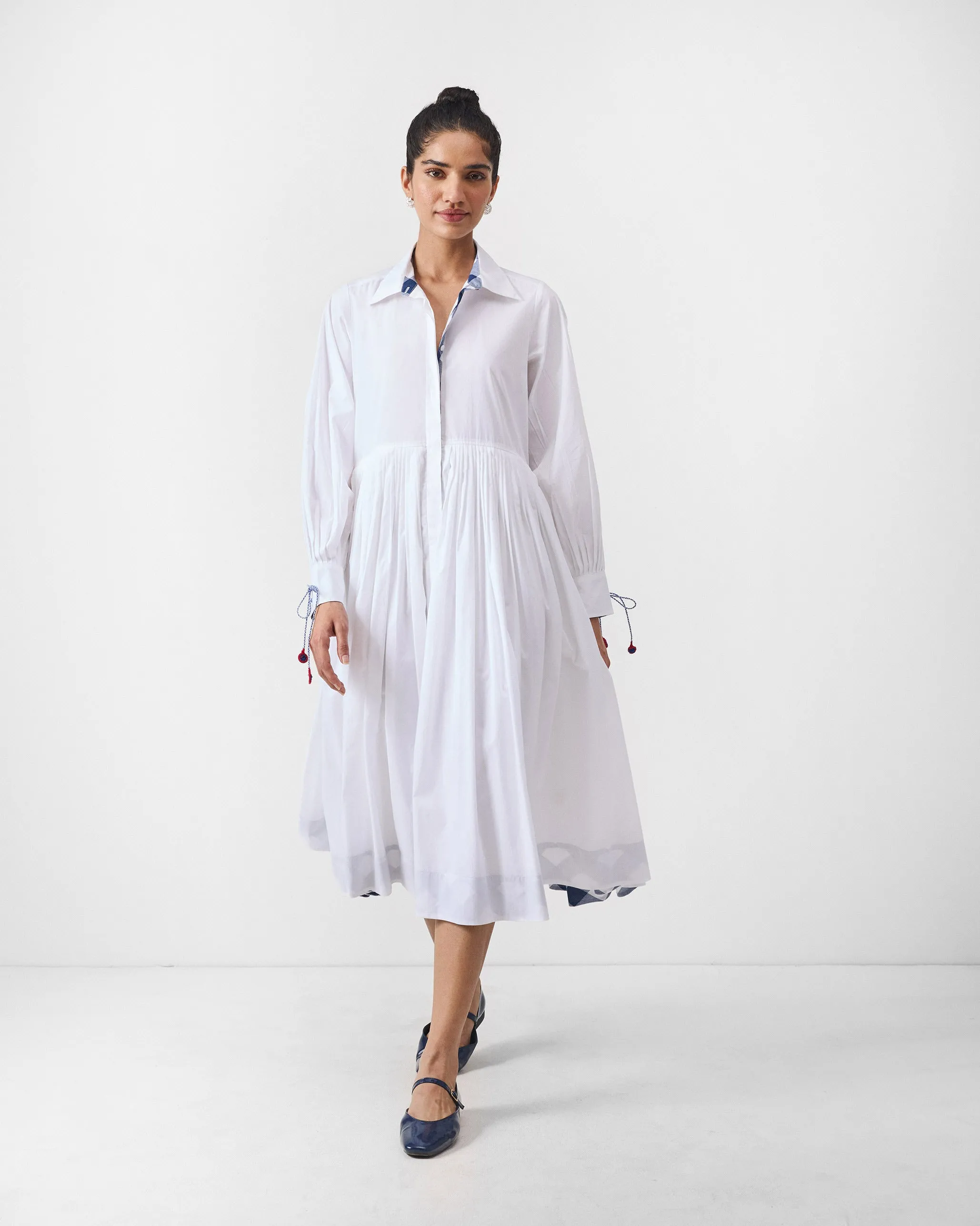 Puritsu Shirt Dress - White Pure Tone