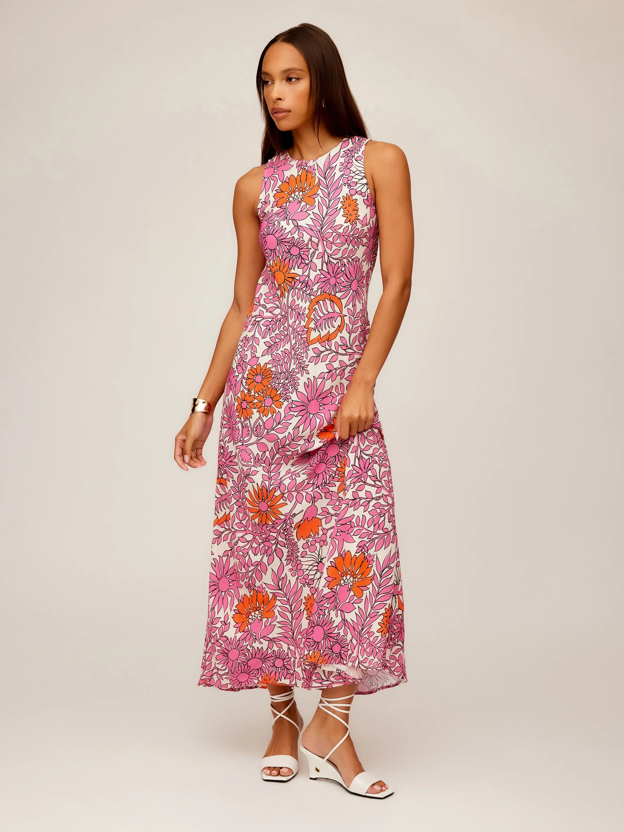 Dani Maxi Dress Piped-Edge Effortless Layer Wear