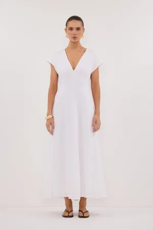 Gradient Shade MATISSE WHITE LINEN MIDI DRESS