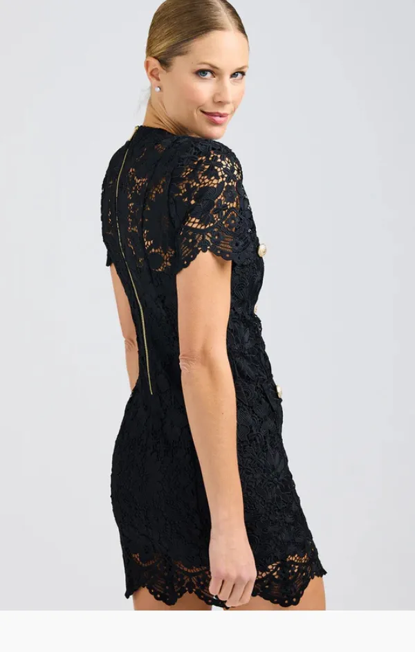 Anne Lace Dress Embroidered-Sleeve