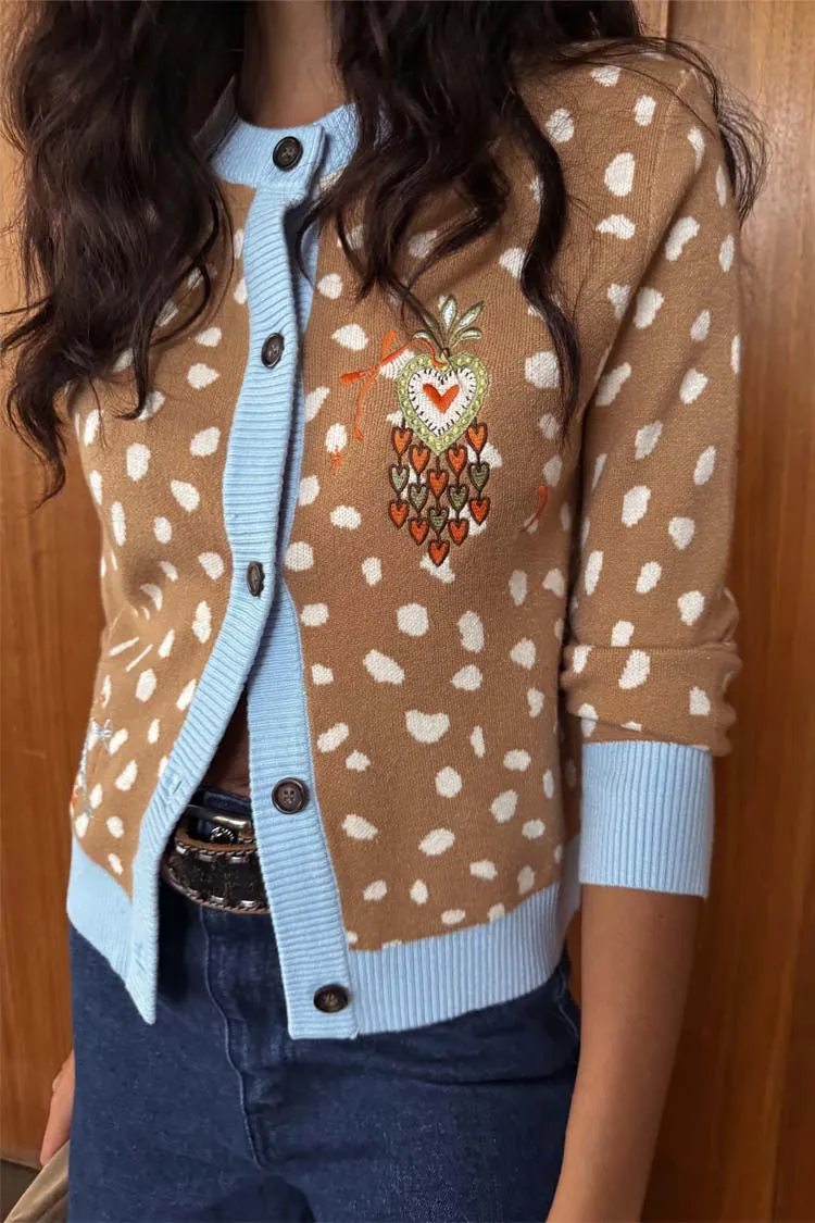 Organic Cotton Blend Deer Print Hollie Cardigan